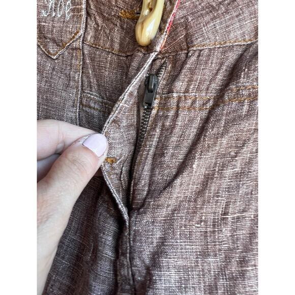 Raison D'etre Women's Pants Wide Leg 100% Linen Brown Pockets Size 31 NEW - Picture 9 of 11
